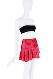 Tom Ford Hot Pink Pleated Asymmetric Ruffle Mini Skirt