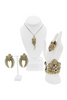 Roberto Cavalli Gold Silver Green Pavé Crystal Embellished Enamel Tusk Pendant Necklace