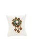 Vintage Gold Blue Stone Pearl Embellished Broach Accessory