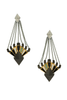 Eddie Borgo Silver Black Gold Green Stone Resin Diamond Chain Earrings