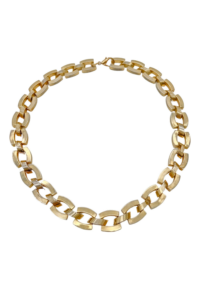 Vintage Gold Oversize Square Link Chain Necklace