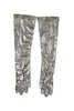 Vintage Silver Sparkle Elbow Length Gloves circa 1950's