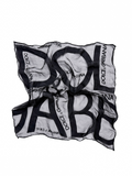 Dolce & Gabbana Black Sheer Logo Scarf Kerchief