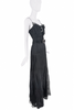 John Galliano Black Embroidered Bow Crystal Buckle Belt Dress Gown SS2002