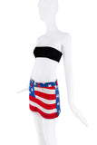 Dolce & Gabbana Red White & Blue American Flag Mini Skirt