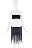 Koji Nihommatsu Black Crocheted Knit Lace Shredded Skirt P/E 2009