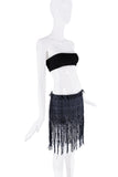 Koji Nihommatsu Black Crocheted Knit Lace Shredded Skirt P/E 2009
