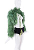 Roberto Cavalli Green Feather Cropped Double Tie
