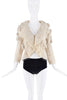 John Galliano White Creme Knit Crochet Lace Ball Sweater
