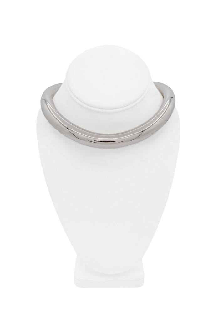Alexander McQueen Silver Curved Collar Necklace