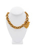 Lanvin Gold Heart Star Logo Charm Chain Link Necklace