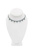 Vintage Silver Blue Gemstone Crystal Delicate Link Necklace