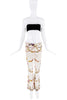 Christian Dior Creme Corduroy Pink Green Floral Bird Print Pants