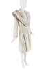Roberto Cavalli White Fur Long Black Accent Coat