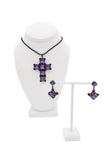 Butler & Wilson Purple Gemstone Diamond Cluster Earrings