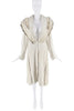 Roberto Cavalli White Fur Long Black Accent Coat
