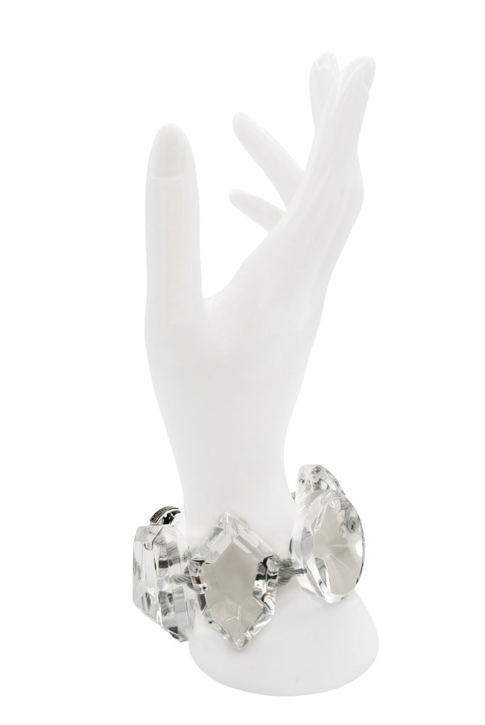 Monies Clear Lucite Geometric Shape Link Bracelet