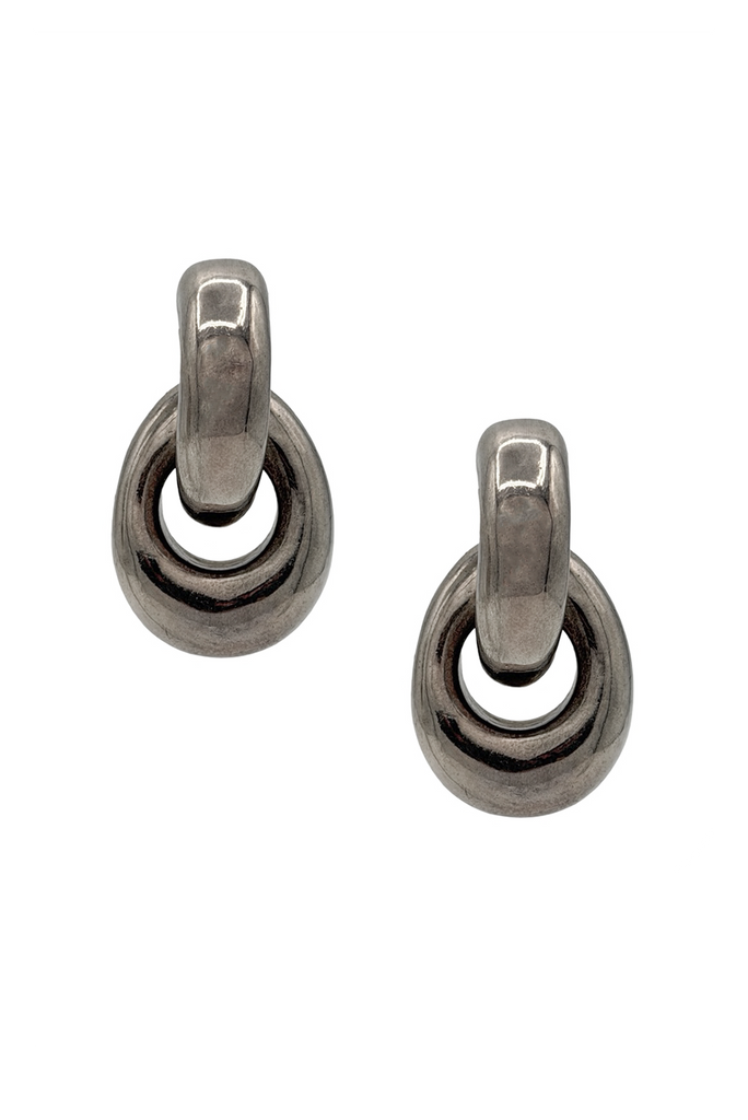 Monies Silver Oversized Chunky Link Hoop Earrings