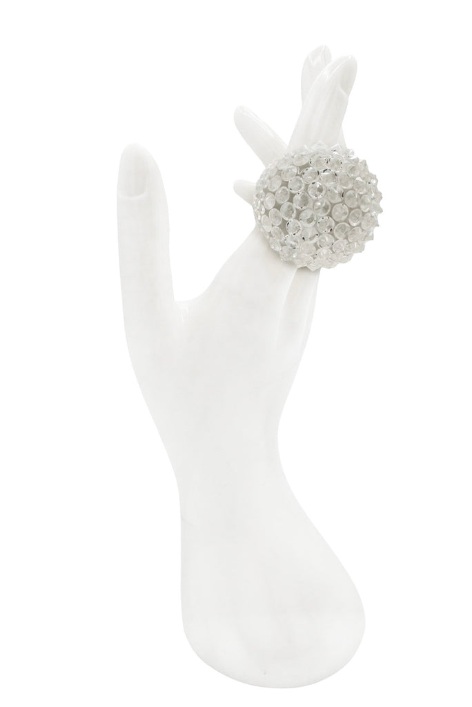 Vintage Clear Lucite Spiked Dome Oversized Ring
