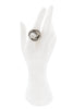 Vintage Silver Pavé Crystal Rhinestone Fold Over Loop Cut Out Ring