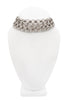Versace Silver Pavé Crystal Three Row Chain Link Choker Necklace