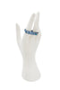 Vintage Blue Two Finger Pyramid Conceptual Statement Ring