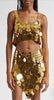 Paco Rabanne Gold Chain Mail Oversized Sequin Crop Top