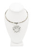 Vintage Silver Metal Choker XL Crystal Pendant Necklace