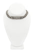 Balmain Silver Plate Logo Pendant Chain Link Choker Necklace