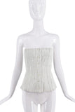 Dolce & Gabbana White Black Pinstripe Corset Top SS2003