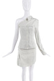 Dolce & Gabbana White Black Pinstripe Corset Top SS2003