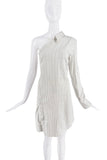 Dolce & Gabbana White Black Pinstripe Asymmetric Button Down Shirt SS2003