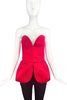 Saint Laurent Rive Gauche Red Satin Heart Bustier Top