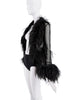 Saint Laurent Black Sheer Feather Blouse