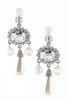 Oscar de la Rental Crystal Pearl Drop Earrings