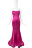 Roberto Cavalli Pink Satin Bustier Fishtail Hour Glass Gown