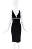 Roberto Cavalli Black Crystal Embellishment Bodycon Midi Dress
