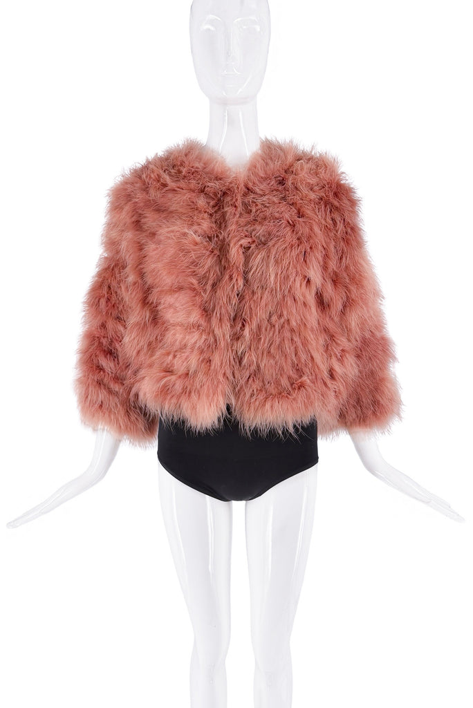Sonia Rykel Salmon Pink Fur Jacket Coat