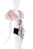 Roberto Cavalli Pink Fur Floral Silk Scarf Stole