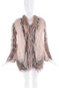 Roberto Cavalli Pink Brown Oversized Fur Jacket Coat
