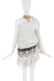 Dolce & Gabbana White Black Pinstripe Asymmetric Button Down Shirt SS2003