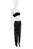 Vivienne Westwood Silk Satin Ruched Slit Maxi Skirt