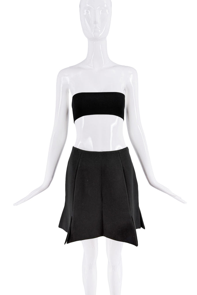 Vivienne Westwood Black Structural Pleated Pointed Slit Skirt