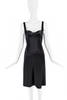Versace Black Satin Lace Bustier Bra Slip Dress