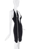 Christian Cowan Black Silver Zipper Asymmetric Bodycon Halter Dress