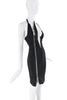 Christian Cowan Black Silver Asymmetric Zipper Bodycon Dress