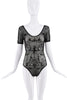 Vivienne Westwood Black Sheer Boulle Print Leotard Bodysuit