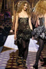 Roberto Cavalli Black Embroidered Ruffle Corset Mini Dress Gown Fall 2004