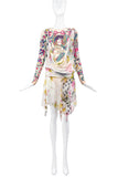 Christian Dior by John Galliano Nude Tattoo Print Logo Sailor Bodysuit Runway Spring 2004