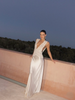 Saint Laurent White Lace Deep Neckline Drop Waist Slip Dress Gown